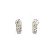 Load image into Gallery viewer, 18k White Gold Diamond Huggie Earrings
