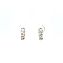 Load image into Gallery viewer, 14k White Gold Diamond Huggie Earrings
