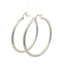 Load image into Gallery viewer, 14k White Gold Hoops
