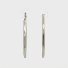 Load and play video in Gallery viewer, 14k White Gold Hoops
