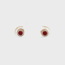 Load and play video in Gallery viewer, 14k Yellow Gold Ruby Studs
