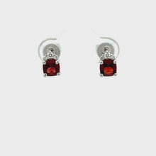 Load and play video in Gallery viewer, 14k White Gold Garnet Studs
