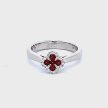 Load and play video in Gallery viewer, 14k White Gold Garnet Ring
