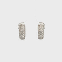 Load and play video in Gallery viewer, 18k White Gold Diamond Huggie Earrings
