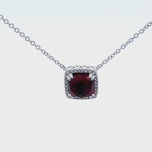 Load and play video in Gallery viewer, 14k White Gold Garnet Necklace
