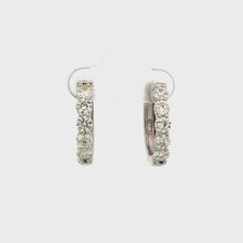 Load and play video in Gallery viewer, 14k White Gold Diamond Hoops
