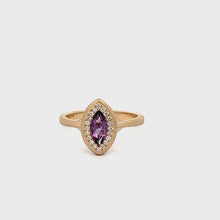 Load and play video in Gallery viewer, 14k Yellow Gold Amethyst Ring with Diamonds
