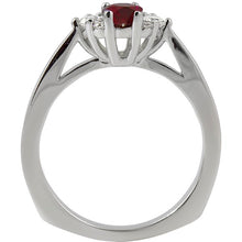 Load image into Gallery viewer, 14k White Gold Garnet Ring with Diamonds

