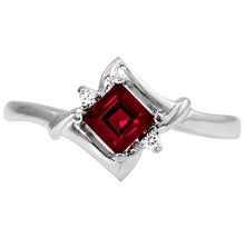 Load image into Gallery viewer, 14k White Gold Ruby Ring with Diamonds
