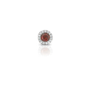 14k White Gold Garnet Slide Pendant with Diamonds