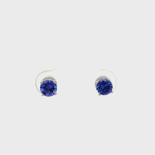 Load and play video in Gallery viewer, 14k White Gold Tanzanite Studs
