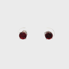 Load and play video in Gallery viewer, 14k White Gold Garnet Studs
