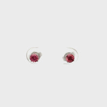 Load and play video in Gallery viewer, 14k White Gold Pink Tourmaline Studs
