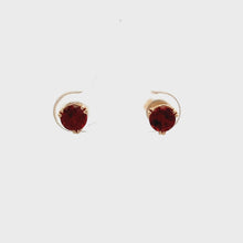 Load and play video in Gallery viewer, 14k Yellow Gold Garnet Studs
