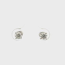Load and play video in Gallery viewer, 14k White Gold Diamond Studs
