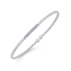 14k White Gold Diamond Cuff Bracelet
