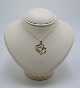 14k Yellow Gold Signature Hearts Necklace