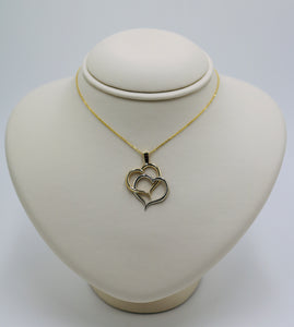 14k Two Tone Signature Hearts Necklace