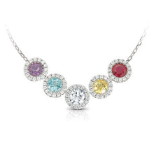Load image into Gallery viewer, 14k White Gold Aquamarine Slide Pendant with Diamonds
