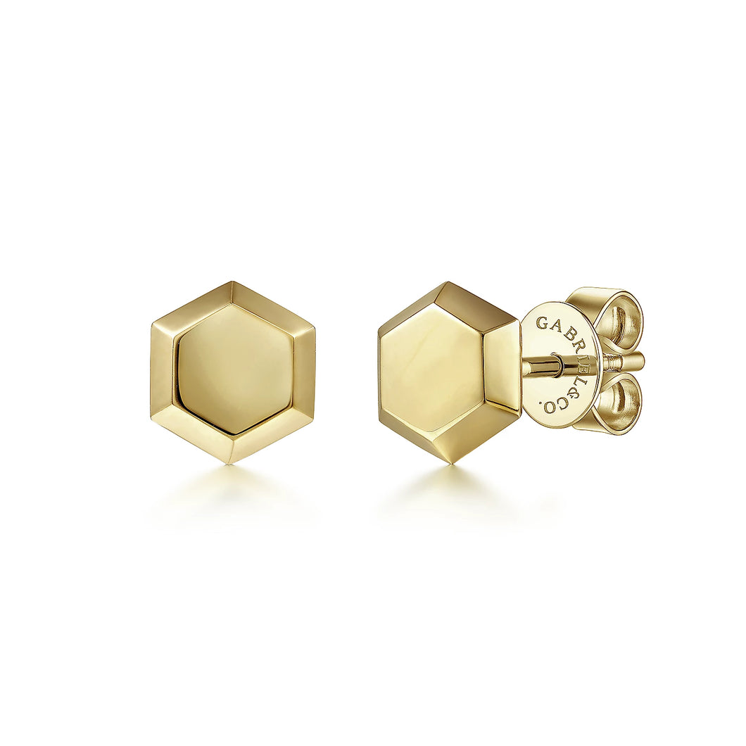 14k Yellow Gold Studs