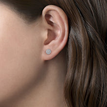 Load image into Gallery viewer, 14k White Gold Diamond Pave Studs
