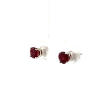 Load image into Gallery viewer, 14k White Gold Garnet Studs
