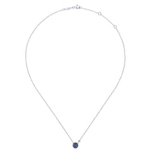 Load image into Gallery viewer, Sterling Silver Sapphire Necklace with Diamond
