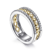 Load image into Gallery viewer, 14k Two Tone Diamond Band
