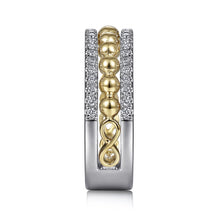 Load image into Gallery viewer, 14k Two Tone Diamond Band
