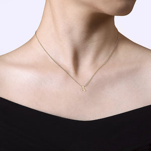 14k Yellow Gold Initial Necklace