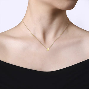 14k Yellow Gold Initial Necklace