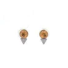 Load image into Gallery viewer, 14k Yellow Gold Citrine Earrings with Diamonds
