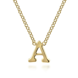 14k Yellow Gold Initial Necklace