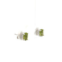 Load image into Gallery viewer, 14k White Gold Peridot Studs
