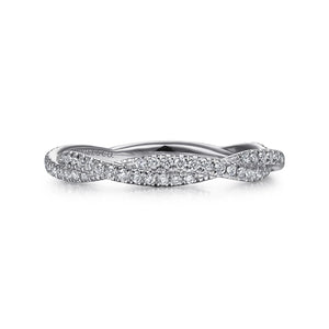 14k White Gold Diamond Stackable Ring