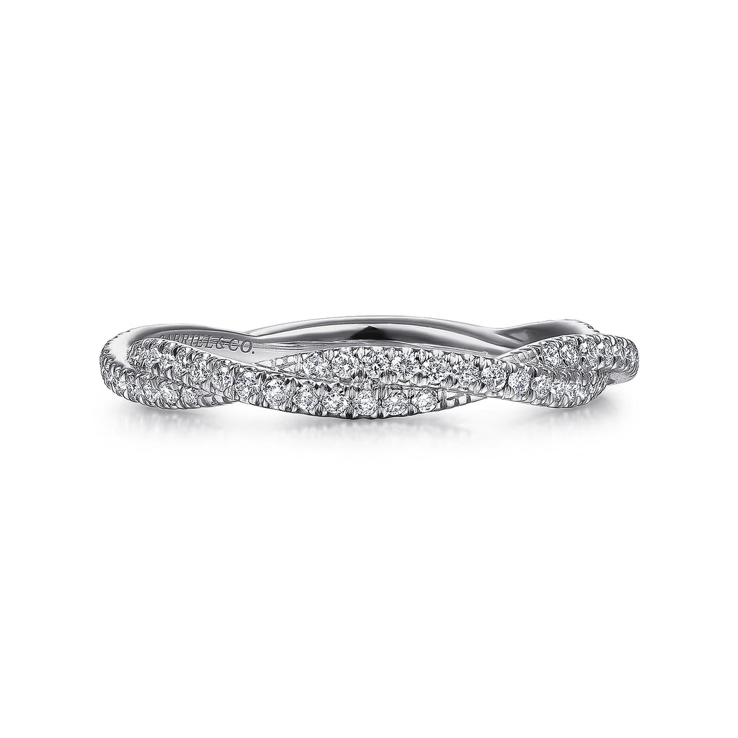 14k White Gold Diamond Stackable Ring