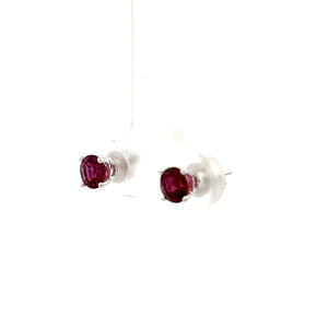 14k White Gold Pink Tourmaline Studs