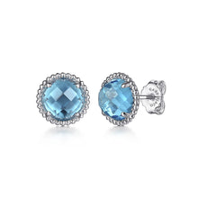 Load image into Gallery viewer, Sterling Silver Blue Topaz Studs
