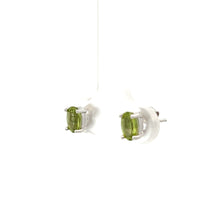 Load image into Gallery viewer, 14k White Gold Peridot Studs

