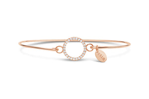 Rose Gold Bracelet Pavé Circle