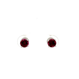 14k White Gold Pink Tourmaline Studs