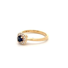 Load image into Gallery viewer, 14k Yellow Gold Sapphire Ring with Diamonds
