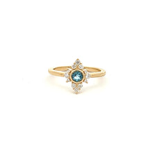 Load image into Gallery viewer, 14k Yellow Gold Aquamarine Ring with Diamonds
