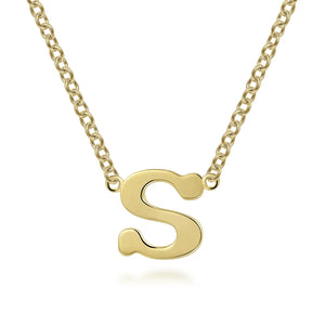 14k Yellow Gold Initial Necklace