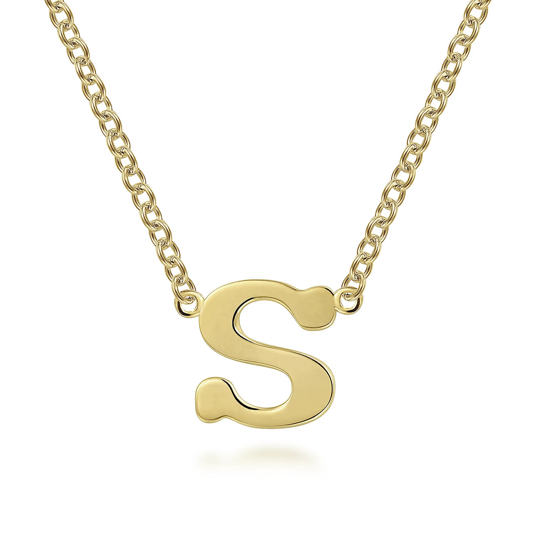 14k Yellow Gold Initial Necklace