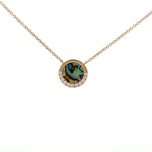 Load image into Gallery viewer, 14k Yellow Gold Black Mother of Pearl Necklace with Diamonds
