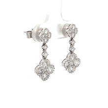 Load image into Gallery viewer, 18k White Gold Diamond Dangle Earrings
