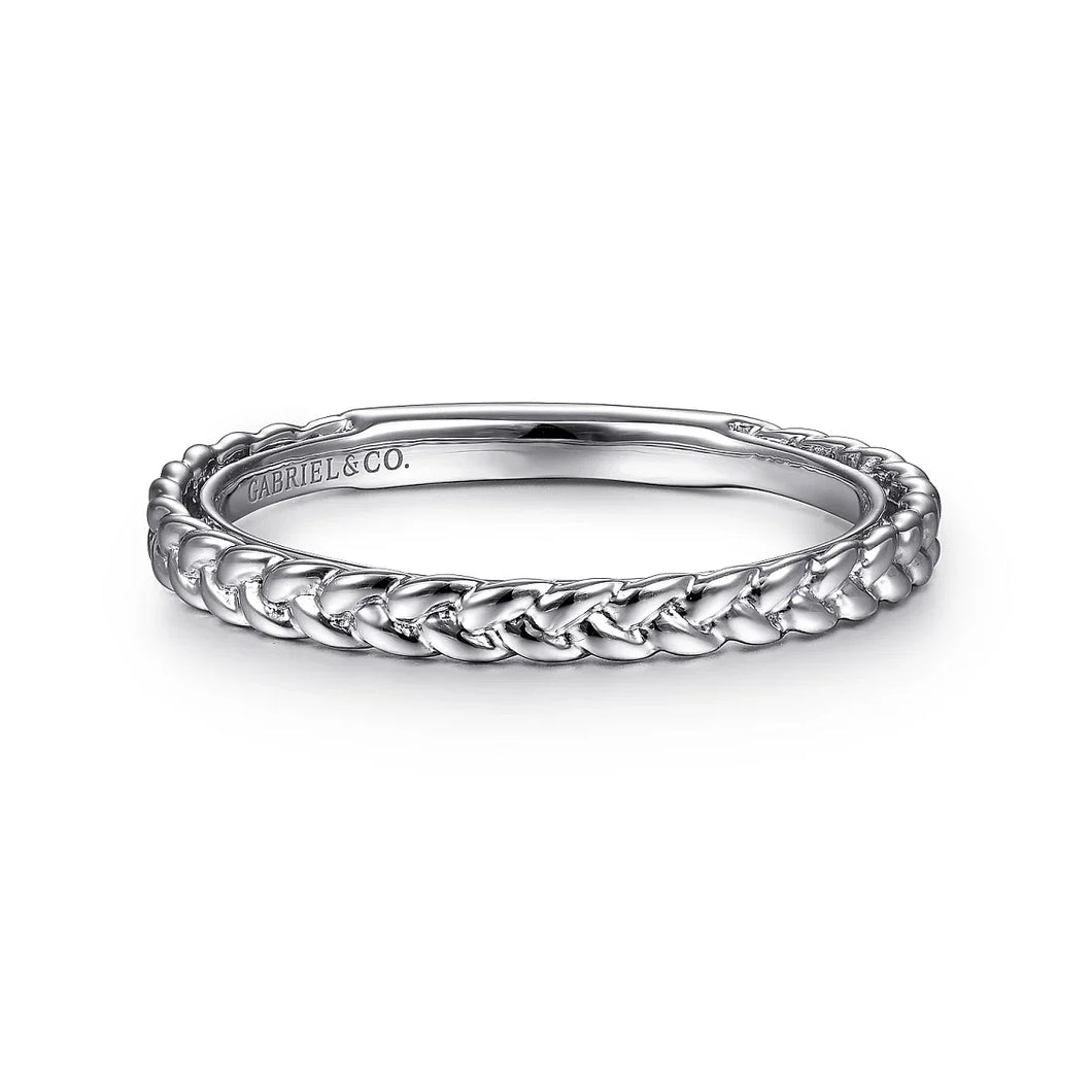 14k White Gold Stackable Ring