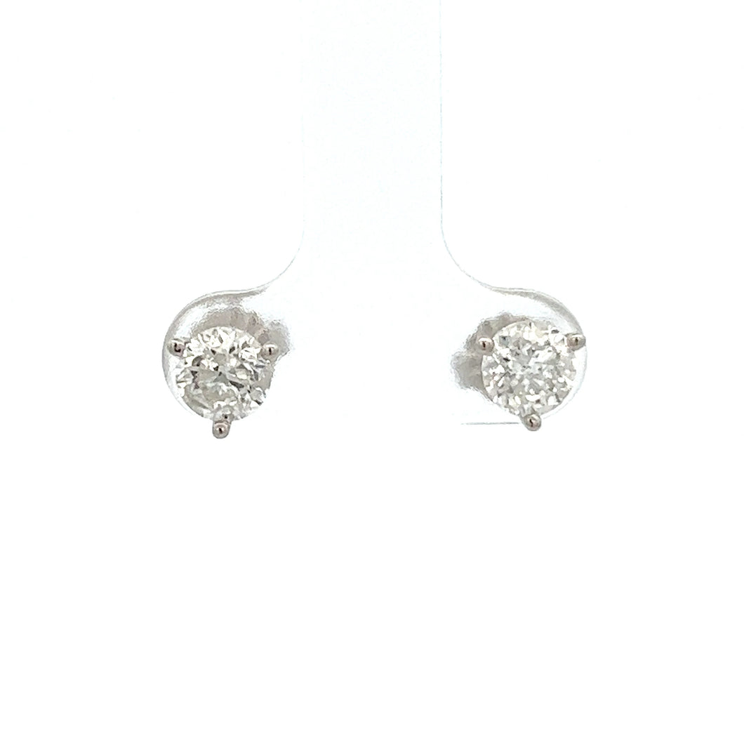 14k White Gold Diamond Studs