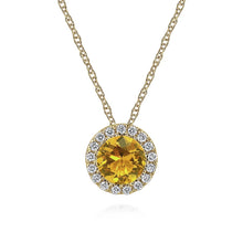 Load image into Gallery viewer, 14k Yellow Gold Citrine Necklace with Diamonds
